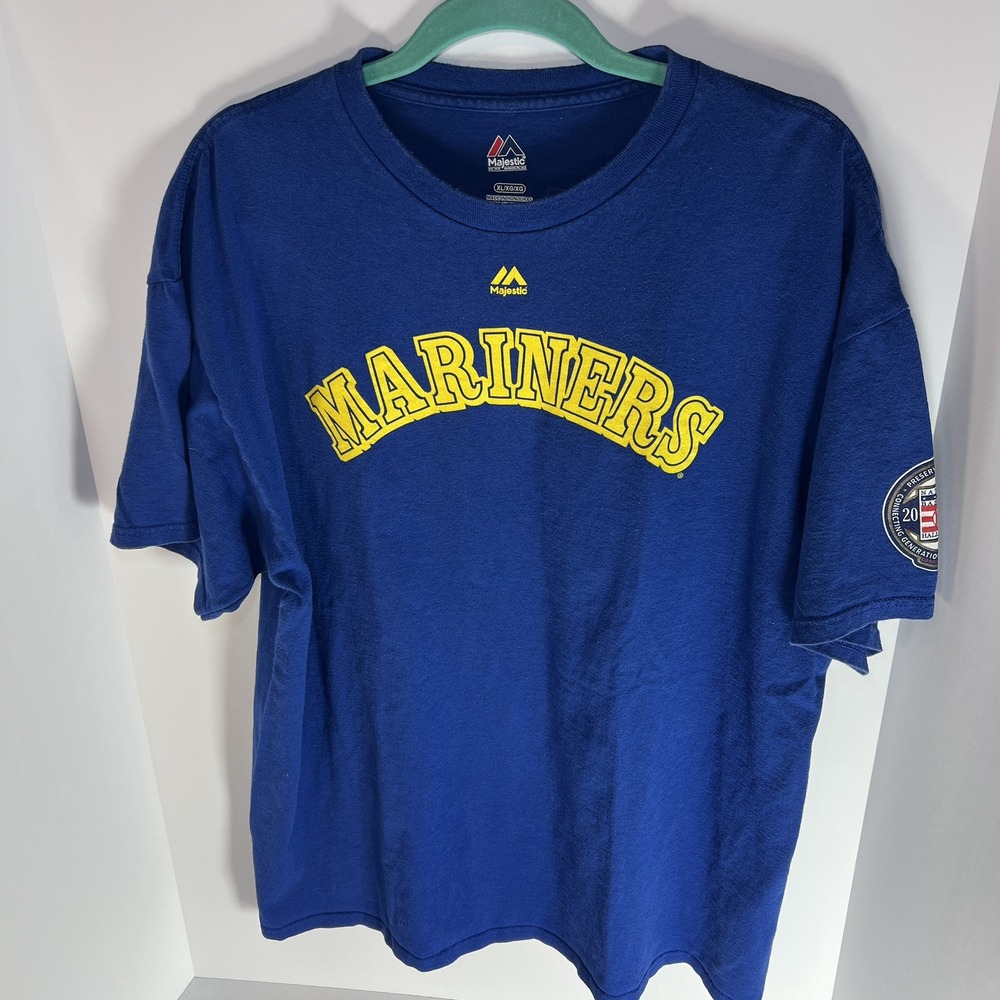 Majestic Cooperstown Seattle Mariners Ken Griffey Jr. HOF Jersey Shirt Men's XL